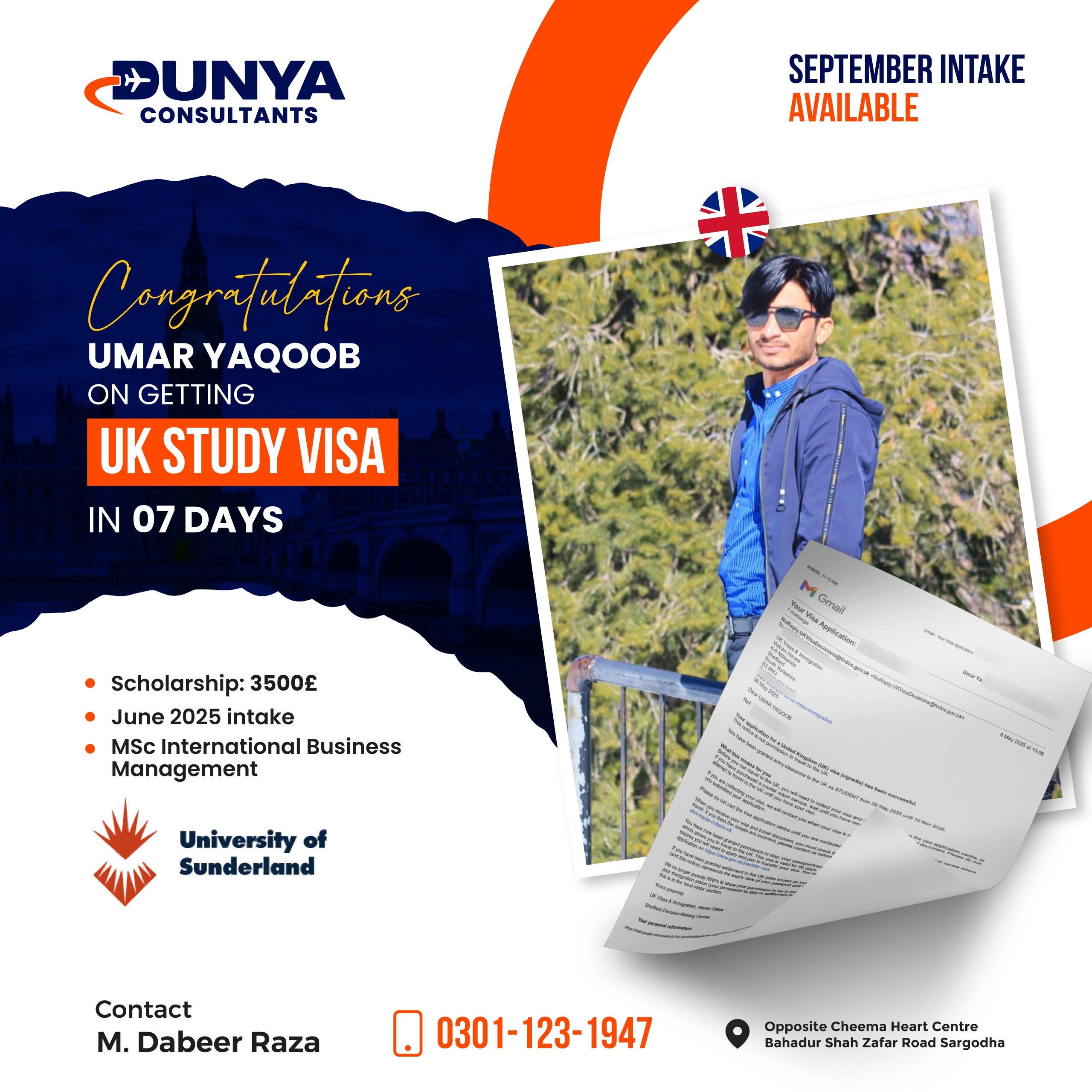 Umar Yaqoob UK Student Visa Approval