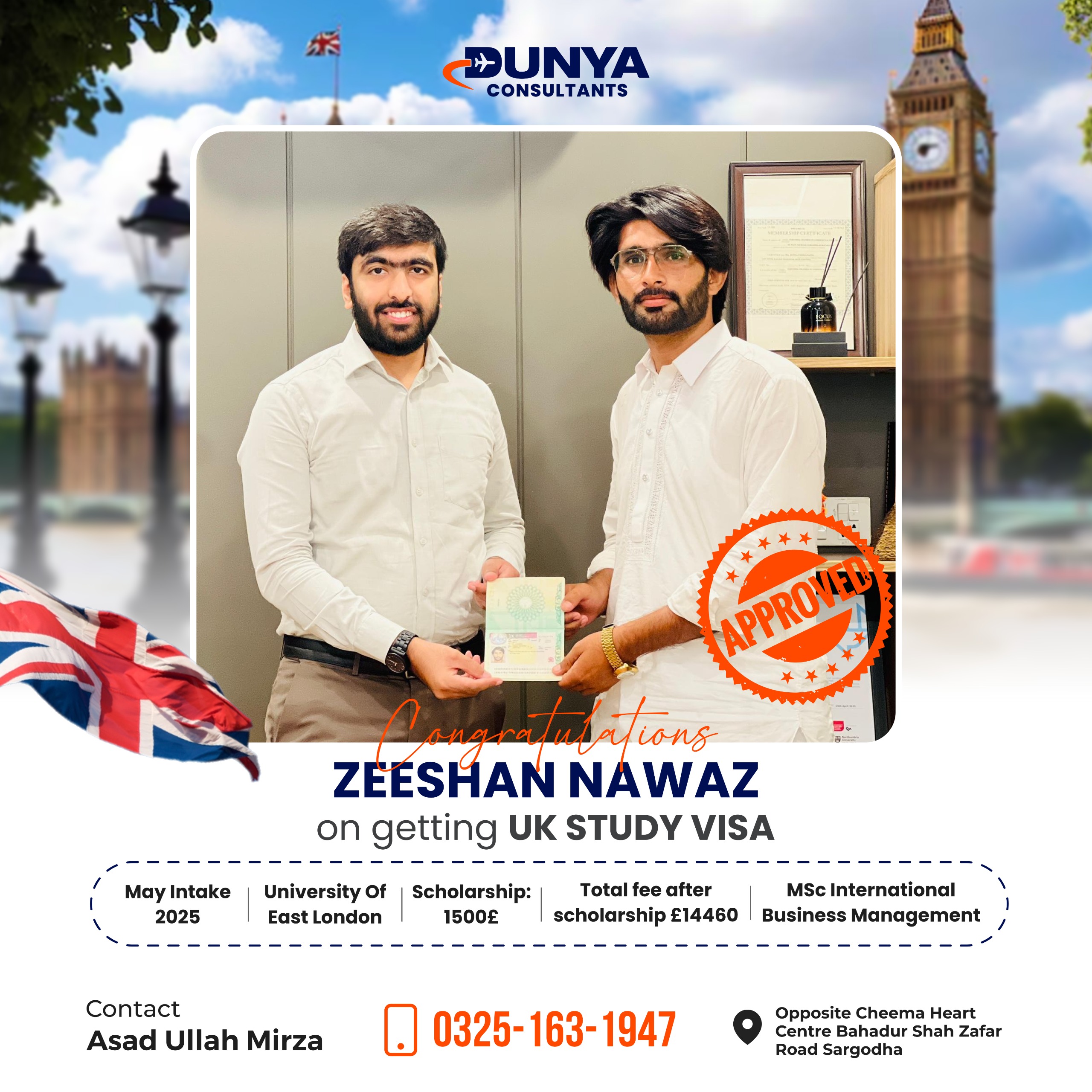 Zeeshan Nawaz UK Student Visa Approval