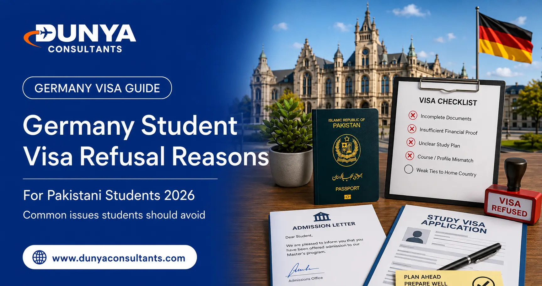 Home 34 Germany student visa refusal reasons for Pakistani students 2026